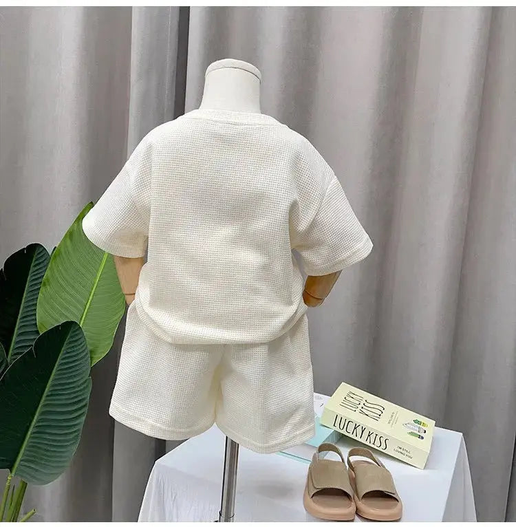 Boys Off-White Bear Printed T-Shirt And Shorts 2 pcs Set