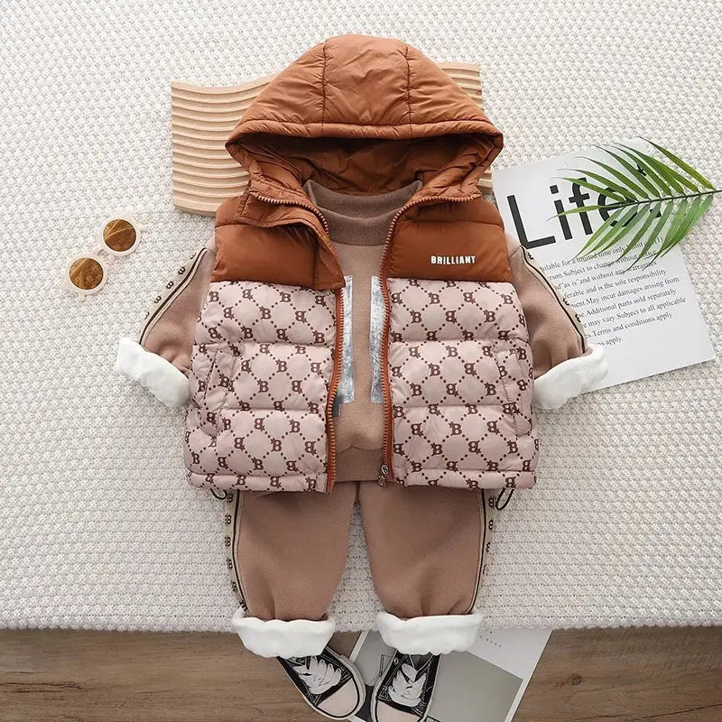 Boys Puffer Jacket Co-ord Set