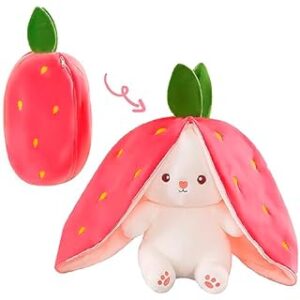 Flippable Plush Surprise Strawberry Bunny Plush Toy