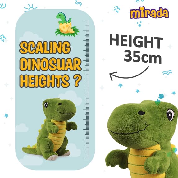 Mirada Super Soft Standing Green and Yellow Dinosaur Soft Toy for  Boys/Kids/Girls | Soft Stuffed Plush Animal | - 35cm